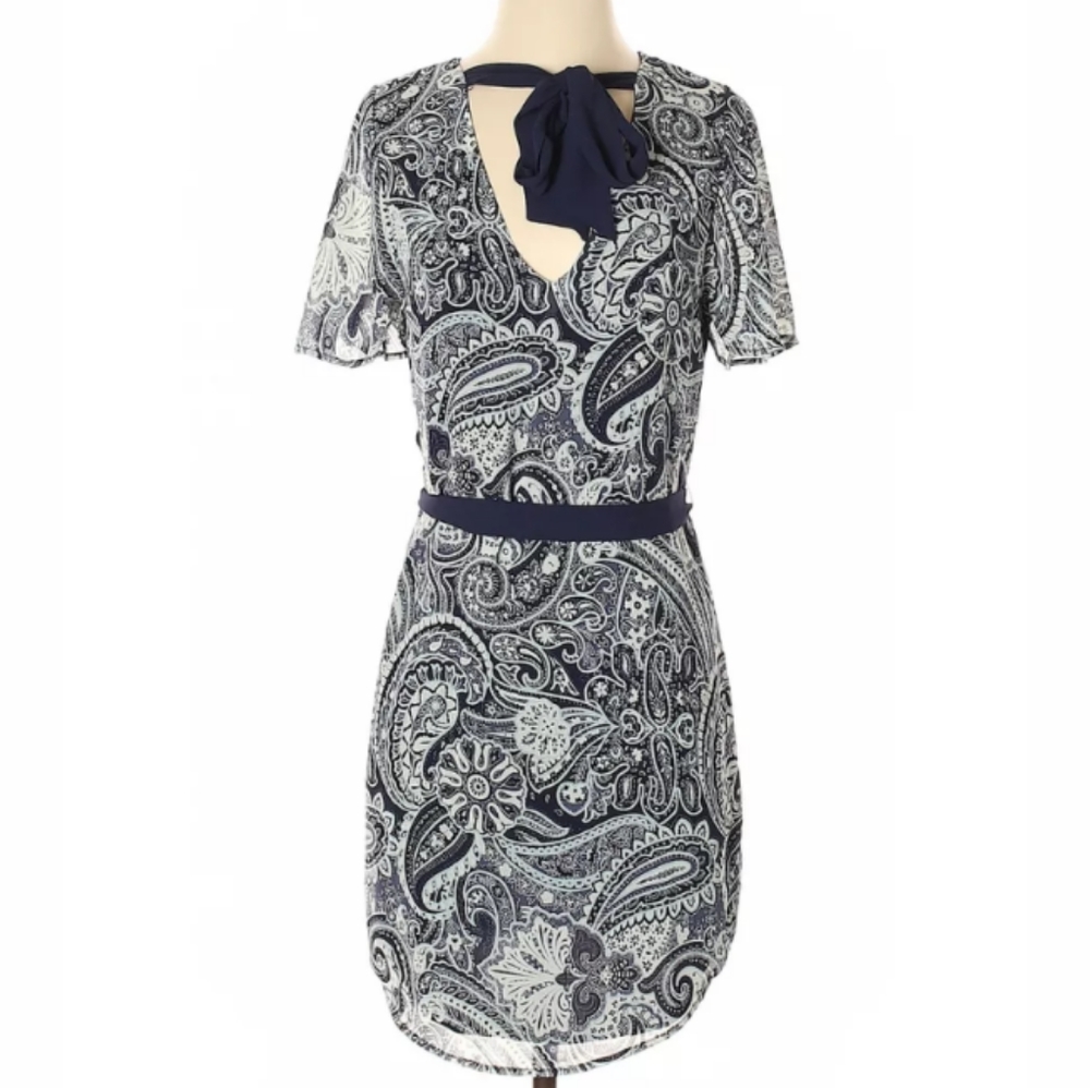 H&M Paisley Tie Neck and Tie Waist Dress